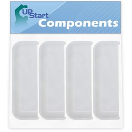 4-Pack W10861225 White Dryer Door Handle Replacement for Whirlpool & Maytag Dryers - Compatible with Part Number AP5999398, PS11731583