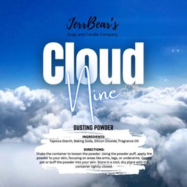 JerrBear’s Custom Body Dusting Powder - Scented - Gentle - Fine Powder Talc-Free Fragrance Moisture Cosmetic Skin Care:_Cloud Nine