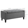 HOMCOM Linen Storage Ottoman Bench Storage Chest Tufted Ottoman Cube
