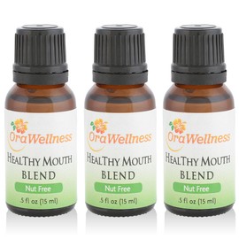 OraWellness Nut Free Healthy Mouth Blend Organic Toothpaste & Mouthwash Alternative Tooth Oil, Natural Mouth Rinse for Healthy Teeth & Gums for Women, Men and Kids, Pack of 3