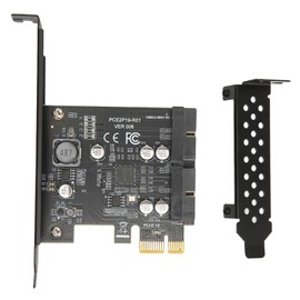 PCIE to USB 3.2 Expansion Card 5Gbps High Speed USB3.2 Front GEN1 Expansion Card Dual Port 19PIN Connector Riser Card 19PIN Black Board