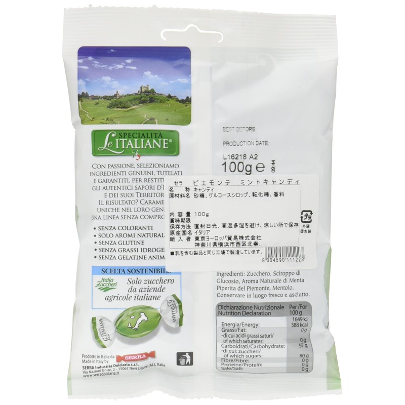 Serra Le Italiane, Italian Natural Hard Candy Filled With Mint