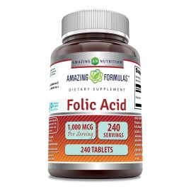 Mazing Nutrition Folic Acid Salud Prenatal Embarazo 240 Tabs