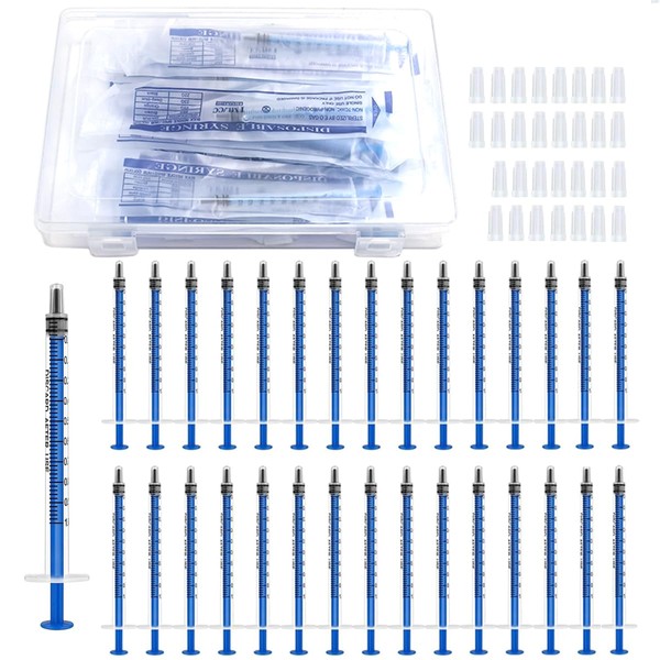 mkemka 30 Pcs 1ml Syringes Colostrum Syringe With Caps No