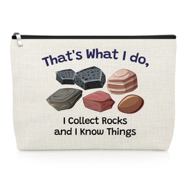 Funny Geologist Gifts Makeup Bag Rock Lover Gifts for Women Funny Rock Collector Cosmetic Bag Graduation Christmas Birthday Present for Geology Teacher Coworker Geology Lover Zipper Travel Pouch