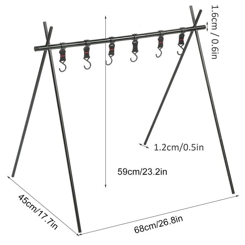 Outdoor Camping Equipment Hanging Rack Foldable Stand Shelf Hanger with