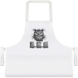 'Angry Owl On Fence Post' Unisex Cooking Apron (AP00076012)