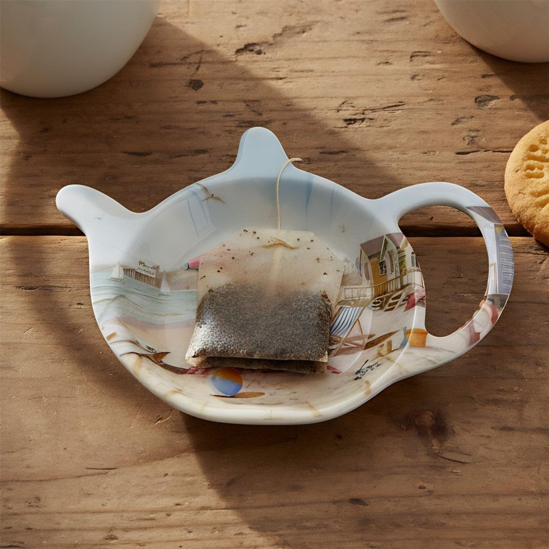 Sandy Beach Tea Bag Tidy, 12cm Nautical Teabag Dish, Coastal