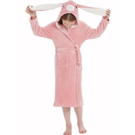 ACOGNA Girls Robe Hooded Boys Animal Bathrobes Children Birthday Christmas Gifts, bunny 150
