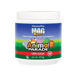 NaturesPlus Animal Parade MagKidz Children’s Magnesium Supplement - Natural Cherry Flavour, Teeth, Bones and Muscle Support for Children's Health - Gluten Free, Vegan - 171 g Powder
