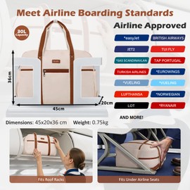 COOLIFE for Easyjet Cabin Bags 45x36x20 Underseat, Expandable Travel Bag with Dry Wet Waterproof Bag, Carry ons Hand Luggage Bag for Travelling Casual for Women Men 30L-40L