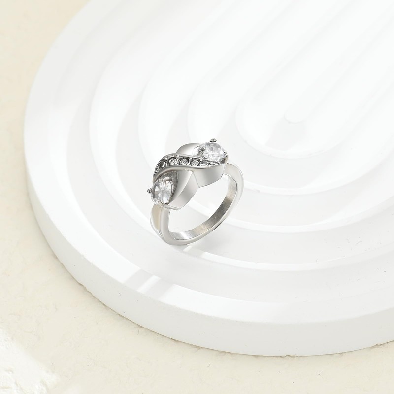 Urn Ring for Ashes for Women Mom Infinity Ring Holds