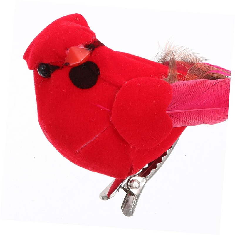 FUNOMOCYA Vibrant Red Birds Christmas Decor Artificial Bird Figurines Home