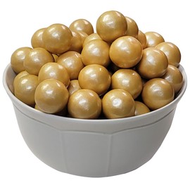 Pearl Gold Gumballs -2 Pounds Round Shiney Gum Balls For Candy Buffets, Graduations & Parties