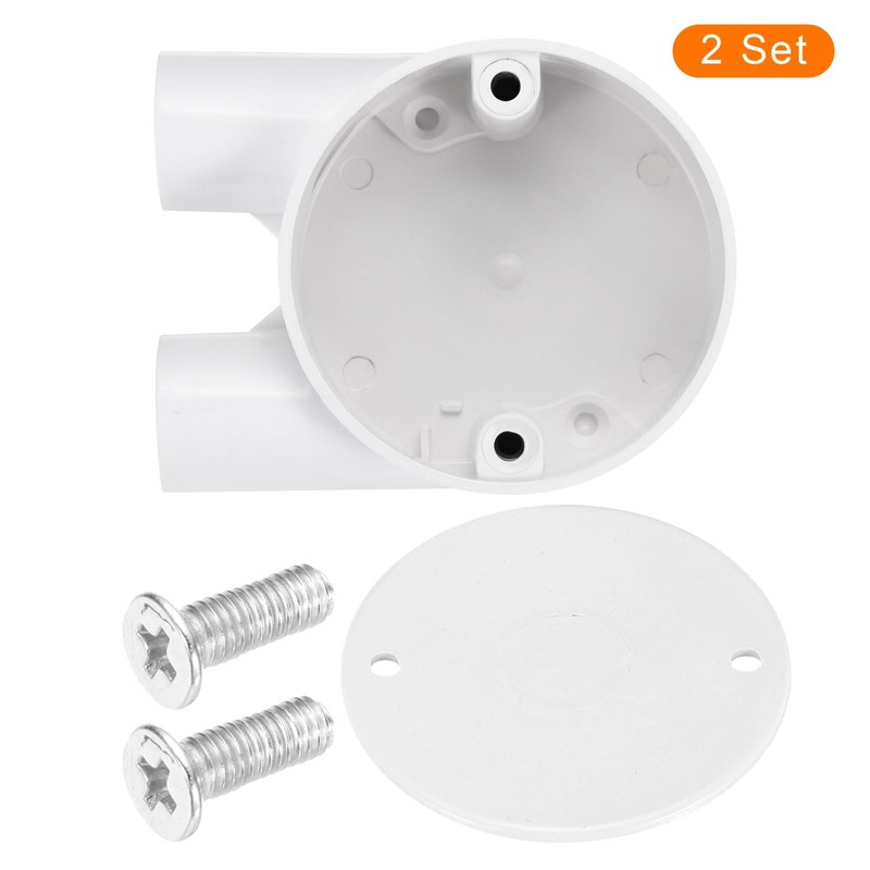 sourcing map 2Pcs PVC Conduit Box Junction Box U-shaped 2