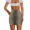 Women's Mini Pencil Skirt - High Waisted Cheetah Print Bodycon