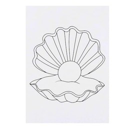 'Pearl in Shell' Temporary Tattoo - Water Resistant, Skin-Safe, Non-Toxic Transfer (TO00085005)