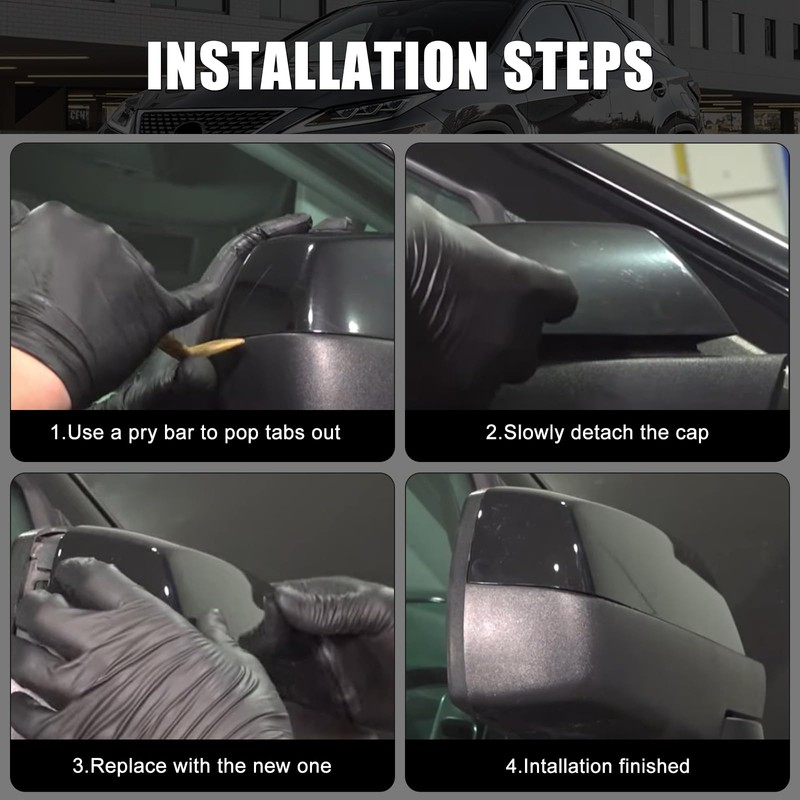 White Left Driver Side Replacement Mirror Cover Caps for 2011-2019