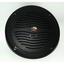 5" Black Dual Cone Waterproof Marine Speaker - Round Integral Grill Spa RV Boat