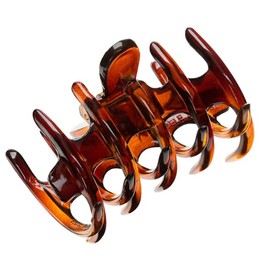France Luxe Belle Hazel Matte Tortoise Claw Clip, Medium Hair Clip For Thick Hair, Unique Design With Long Teeth And Metal Spring For Secure Hold