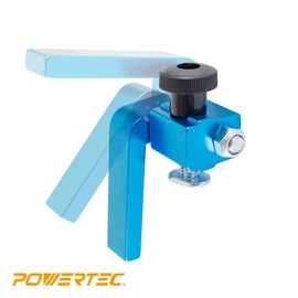 POWERTEC 2-1/4" Fence Flip Stop for Table Saw, Miter Saw, and Drill Press, T Track Accessories for Woodworking, 1PK (71135)