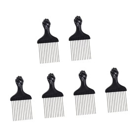FOMIYES 6pcs Professional Afro Braid Combs Steel Pin Comb Hair Styling Tools Afro for Men African