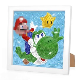 DIY Anime Diamond Painting Children, Diamond Painting Children with Frame, Diamond Painting Children Kits, Cartoon Diamond Painting, Diamond Painting Pictures Arts Craft for Home Decoration and Gifts