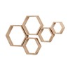 WONFUlity Hexagon Floating Shelves, Honeycomb Shelves Wall Mounted Wood Farmhouse