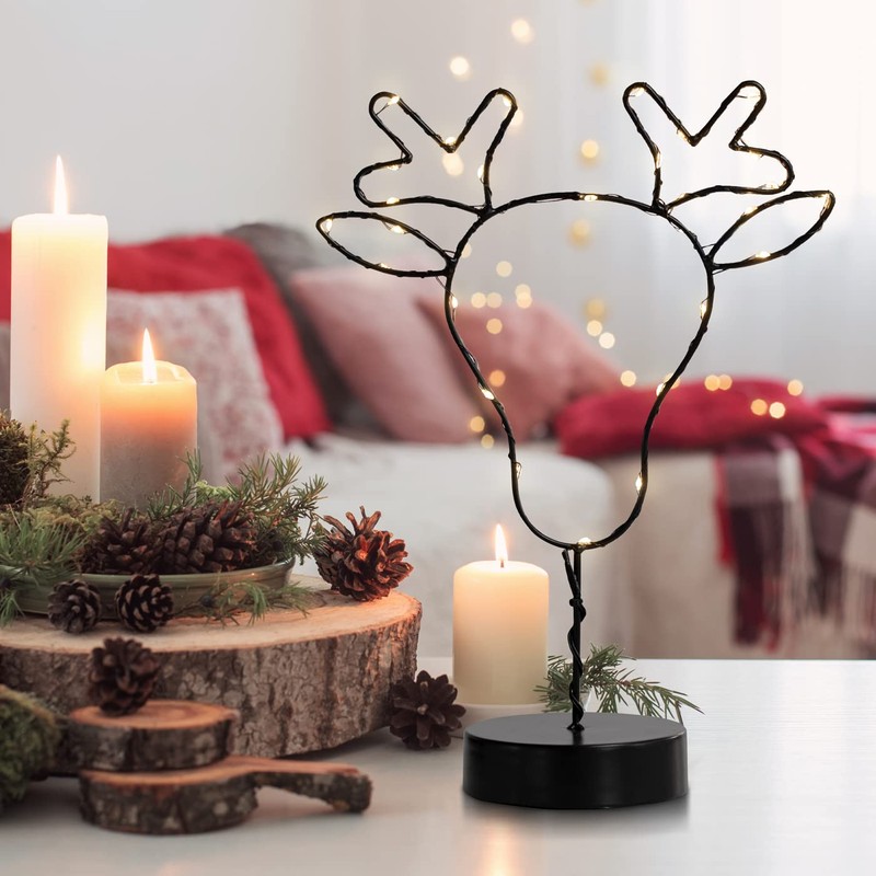 DecoKing LED Decorative Christmas Metal Reindeer Lighting Luna Reindeer