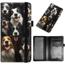 GYSYZJDH Checkbook Cover for Men & Women, Slim PU Leather Checkbook Holder Wallet with RFID Blocking, Stylish and Durable, Collie Dogs