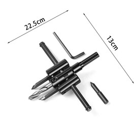 Circular Cutter Wood, 30-200 mm Hole Cutter Adjustable Hole Saws Circular Drill Wood Woodworking Tools Universal for Wood, Plastic, Plasterboard