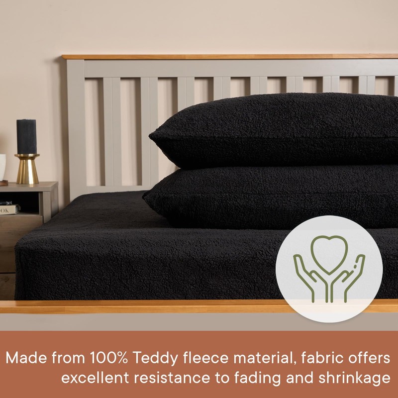 Brentfords Teddy Fleece Fitted Bed Sheet Thermal Warm Soft Luxury