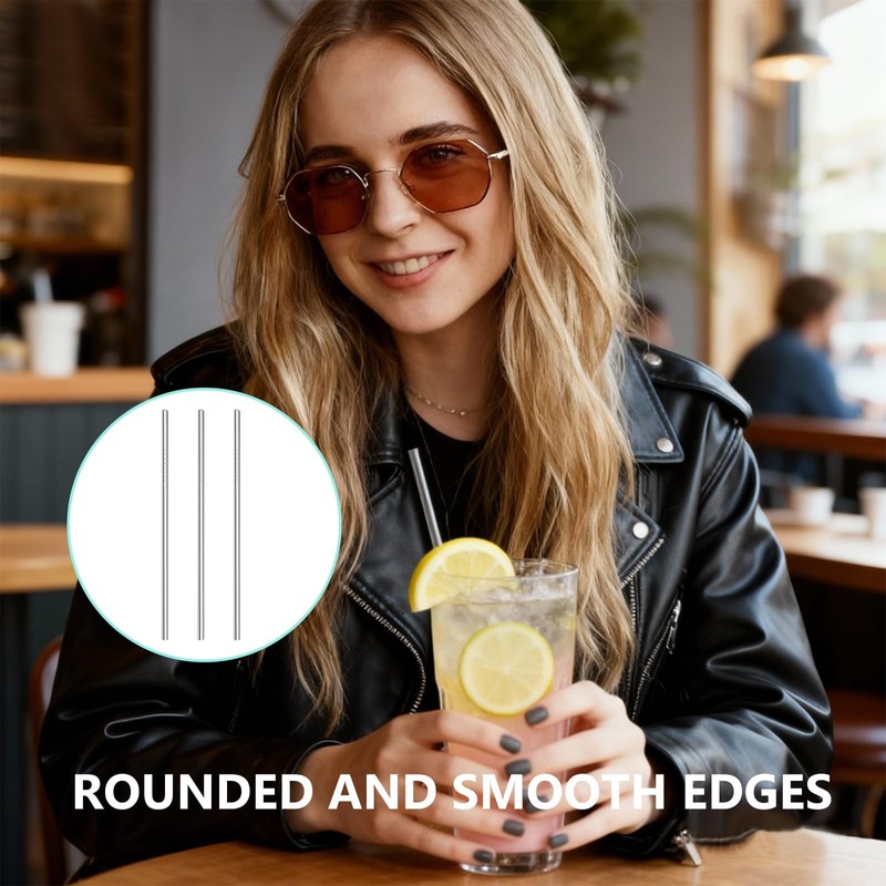 Stainless Steel Metal Straws Drinking - 8 Pcs Reusable Straws