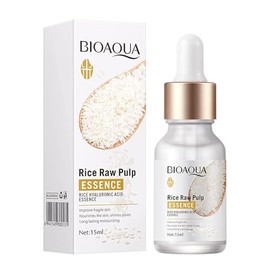 BIOAQUA Esencia Facial De Pulpa Cruda De Arroz Con Ácido Hialurónico Que Reduce Los Poros Y Suaviza La Piel, Suero Facial Hidratante, 15 Ml (1 Botella