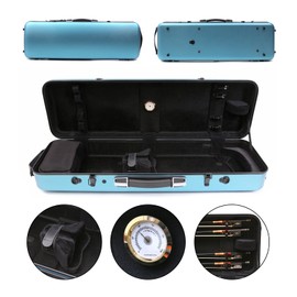 YoungMonic 4/4 Full Size Carbon Fiber Rectangular Violin Case With Code Lock, Lightweight Colorful Box, Strong Strap (Blue), Case-46 MN