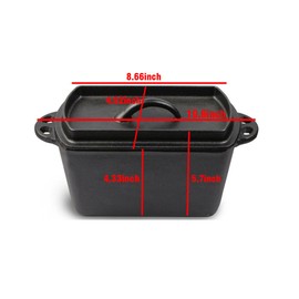 Voulosimi Cast Iron Loaf Oven Pan - Rectangular Baking Pan for home baking (1 PCS, 4.33"x4.92"x8.66")