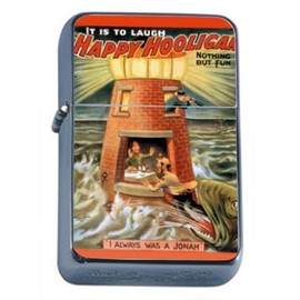 Happy Hooligan Theater 4 Windproof Refillable Flip Top Oil Lighter with Tin Gift Box D-412
