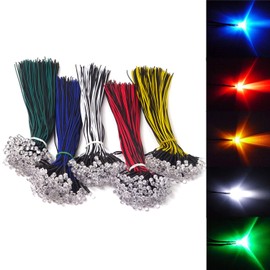 Honbay 50pcs Mixed Colour 5mm LEDs Pre Wired Light 12V 20cm Bulb