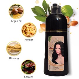 Canabella Hair Color Shampoo [Natural Black] – Argan Oil, Avocado & Keratin | No Ammonia | Perfect Grey Coverage | Hair Moisturizing & Nourishment | Easy At-Home Application