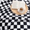 LOMAO Throw Blankets Flannel Blanket with Checkerboard Grid Pattern Soft