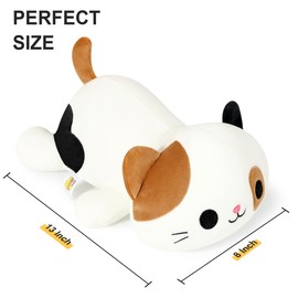 Onsoyours Original Calico Cat Plush 13 Inch Kitty Plushies Toy Kitten Stuffed Animal Soft Pillow Kawaii Plushie Gift for Kids(Calico Cat, 13")