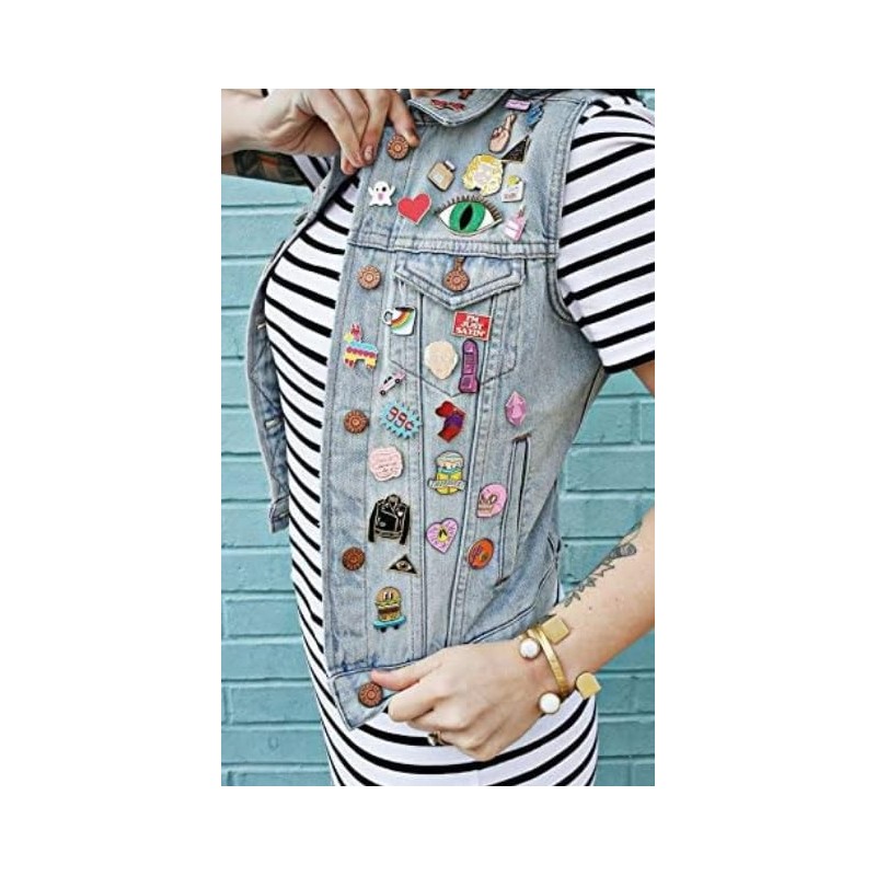 Flamingo Palm Trees Cocktail Sunlight Pin Brooch 5 Piece Set,