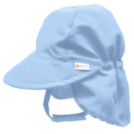 Nozone Better Baby Flap Sun Hat, Wide Brim Breathable Beach Hat with Adjustable Strap, UPF 50+ Protection in Cornflower Blue, 0-6 Months