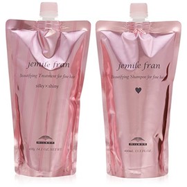 Milbon Gemile Franc Shampoo Heart H 13.5 fl oz (400 ml) + Treatment Silky Shiny 14.1 oz (400 g) Refill Set