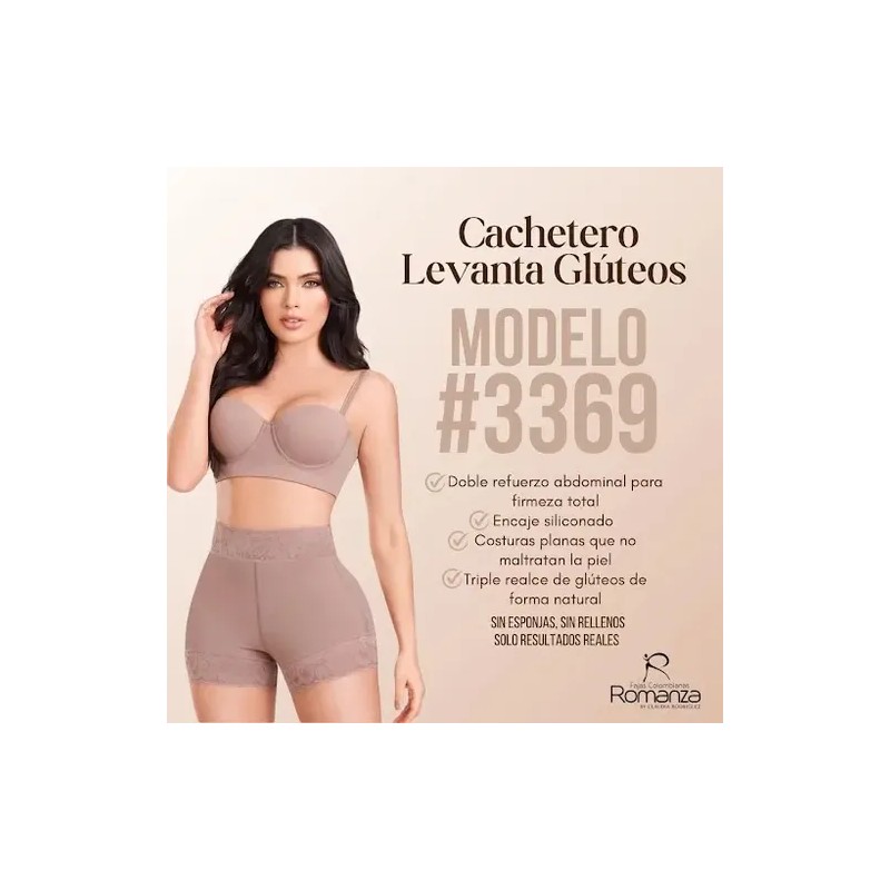 Fajas Colombianas Reductoras Romanza Levanta Pompapanty3369 Color Cocoa Talla Chico