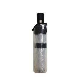 SMARTBULLE Transparenter Faltbarer Regenschirm - Kompakt; Stabil; Windbeständig; Automatisch öffnend; Durchmesser=98cm; Damenregenschirm; HUNDEMOTIV.