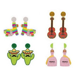 Cinco De Mayo Earrings for Women Funny Pepper Racket Rainbow Horse Cactus Guitar Chili Acrylic Drop Dangle Earrings Cute Mexican Fiesta Gnome Earrings Set Mexican Festival Jewelry Gifts-Set 2