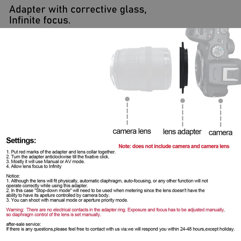 EF R-52 mm retro adapter/macro reverse ring ring, EF/R camera