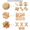 WishesMar 9 Pcs Wooden Brain Teaser Puzzles Set Logic Mind