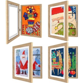 4 Pack Kids Artwork Frames Changeable 8.5 X 11 Children Art Projects Kids Art Frames Front Opening Picture Display Frame artwork  frames living room - Color: Wood-4pcs